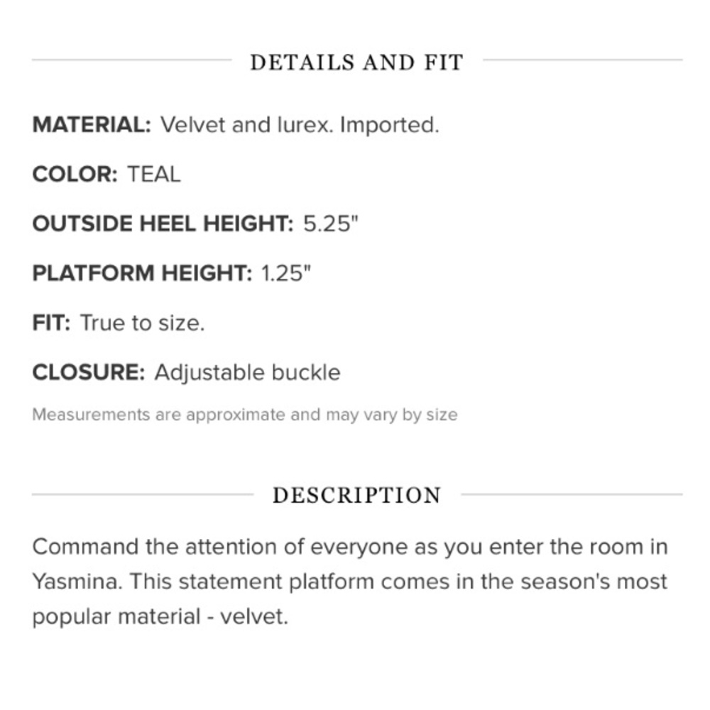 NIB Shoe Dazzle Teal Velvet Platform Sandals - Picture 12 of 12